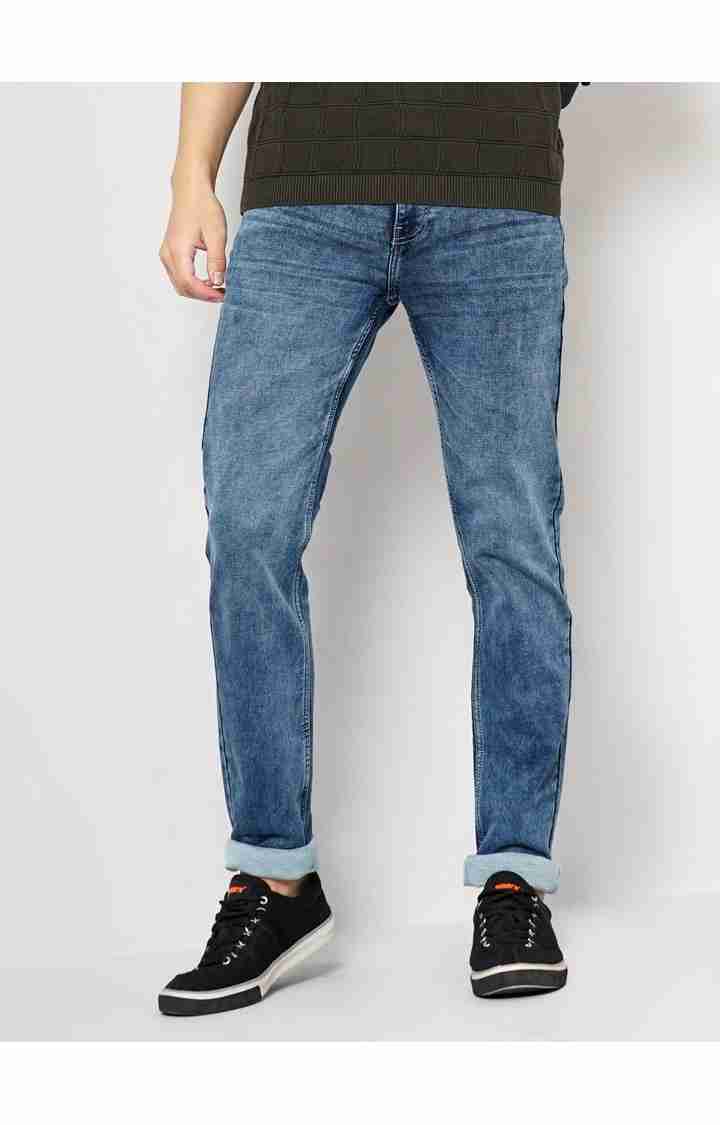 Blue Straight Slim Fit Jeans