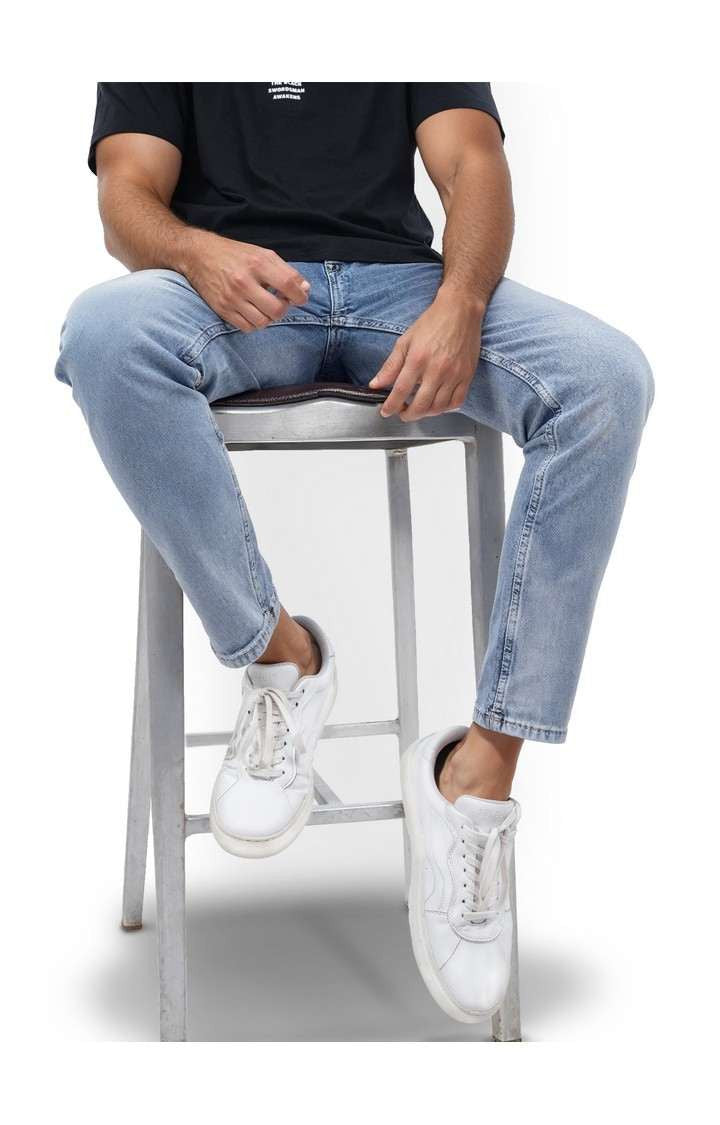 Celio Men Blue Solid Skinny Fit Cotton Jeans