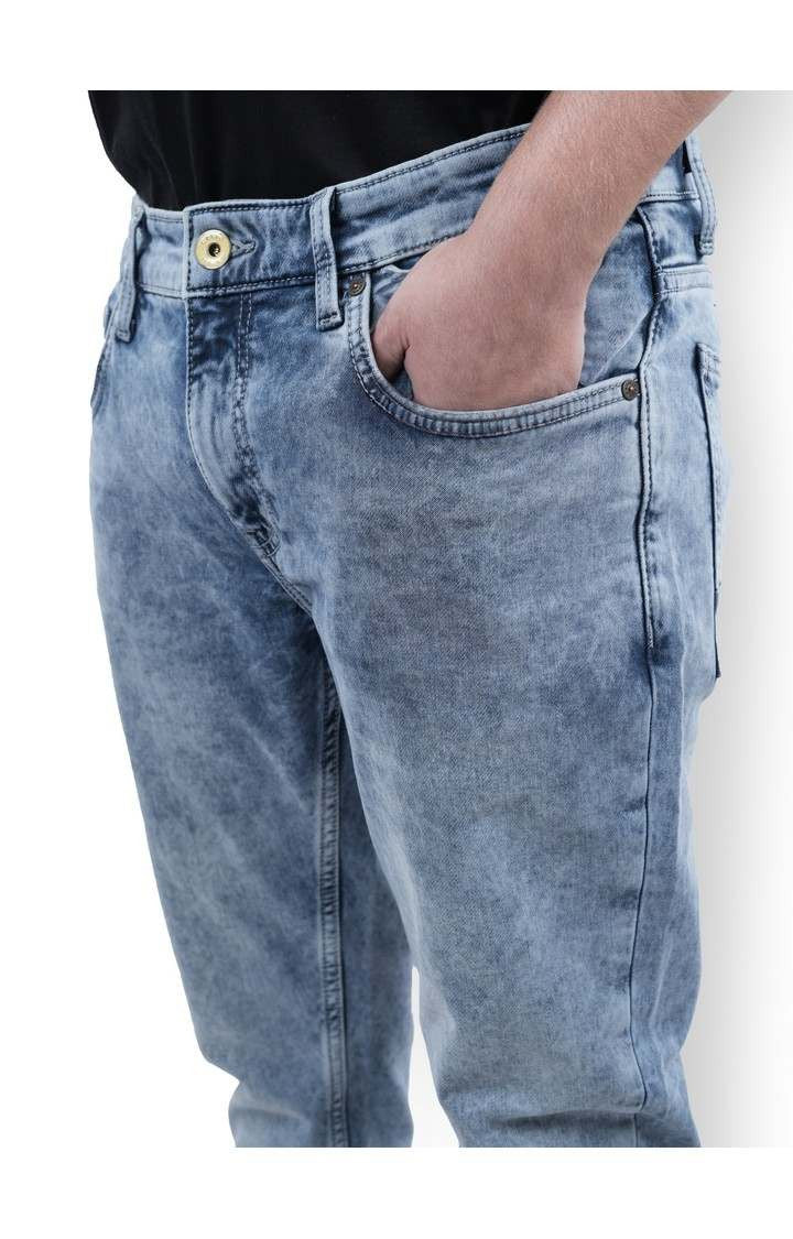 Celio Men Blue Solid Skinny Fit Cotton Jeans