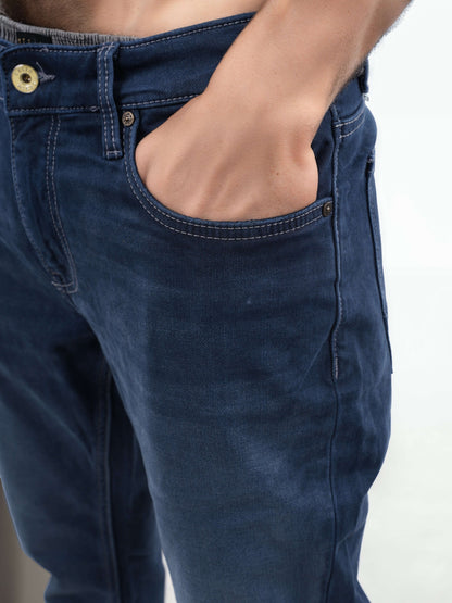 Celio Men Blue Solid Skinny Fit Cotton Jeans