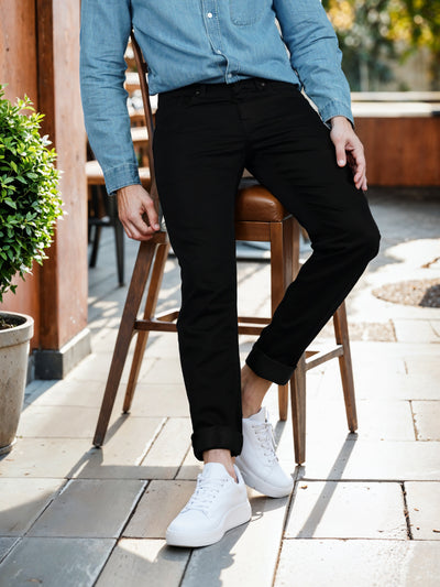 Celio* Cotton-Blend Skinny Fit Black Jean