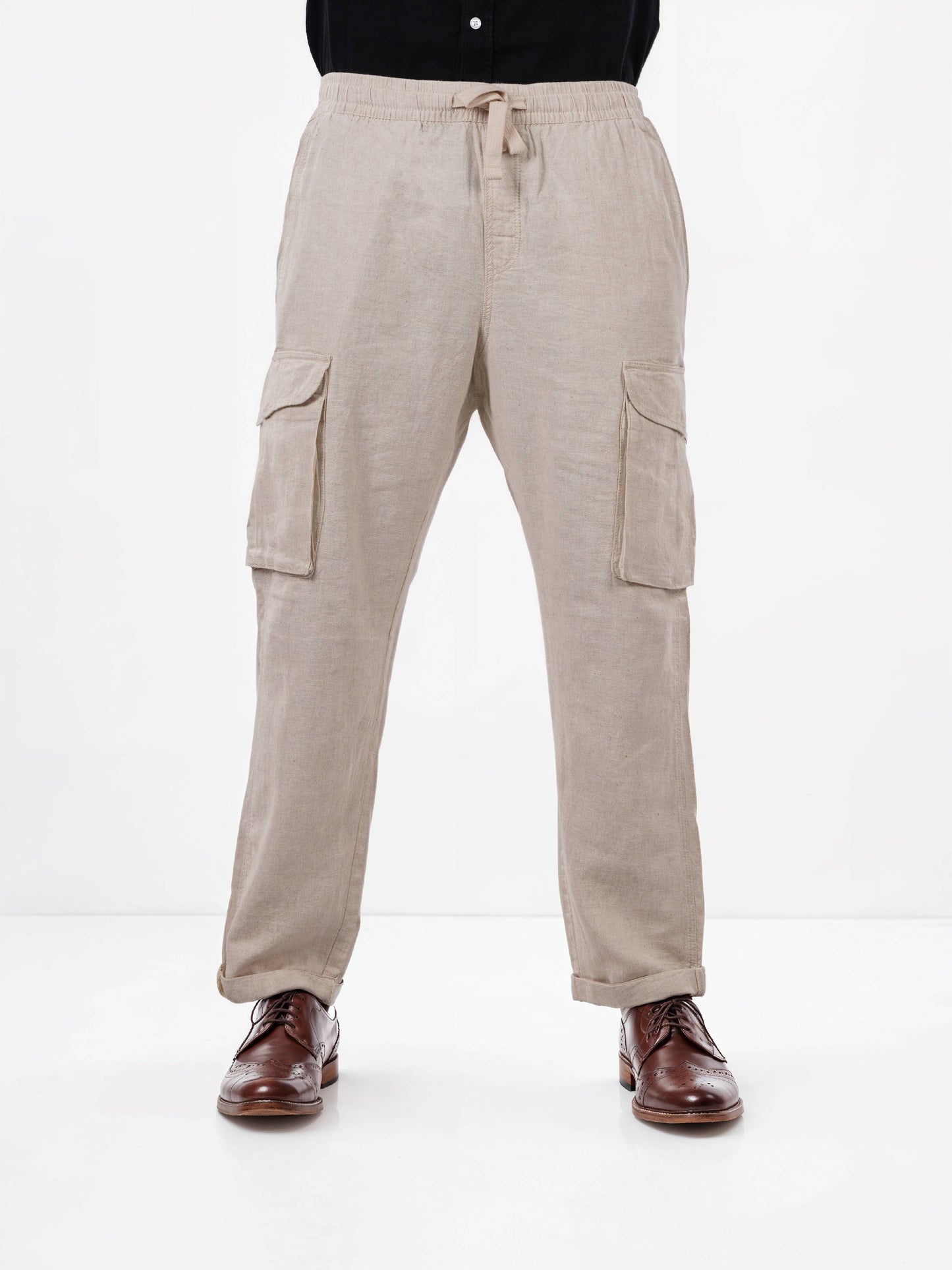 Celio* Cotton Men Straight Fit Solid Beige Trousers