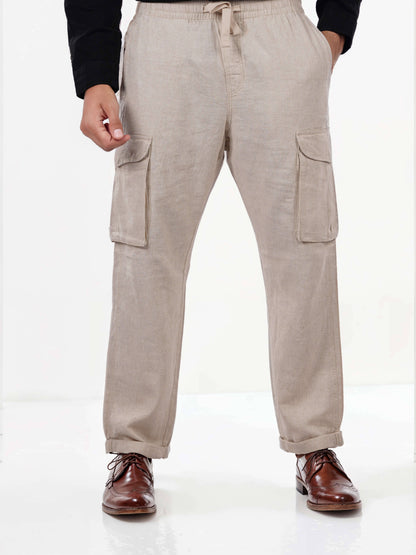 Celio* Cotton Men Straight Fit Solid Beige Trousers