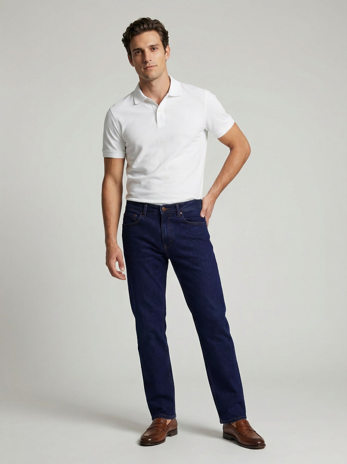 Celio* Men Blue Solid Straight Fit Cotton Jeans