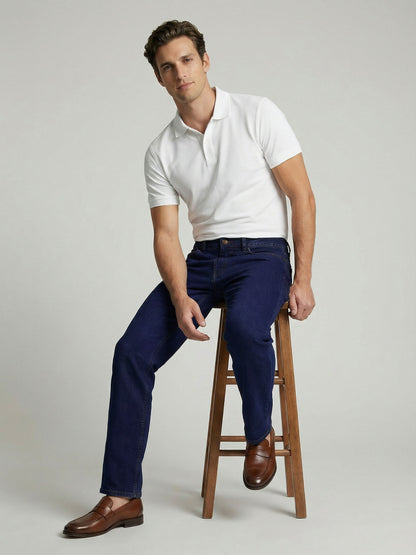 Celio* Men Blue Solid Straight Fit Cotton Jeans