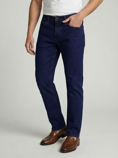 Celio* Men Blue Solid Straight Fit Cotton Jeans