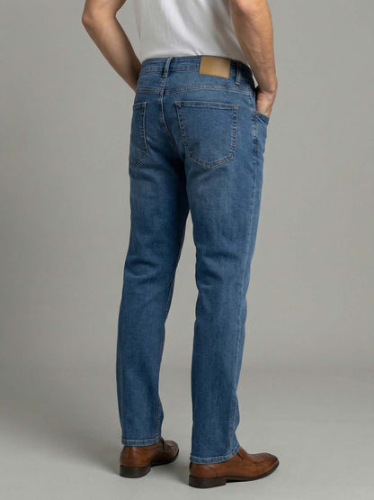 Celio* Men Blue Solid Straight Fit Cotton Jeans