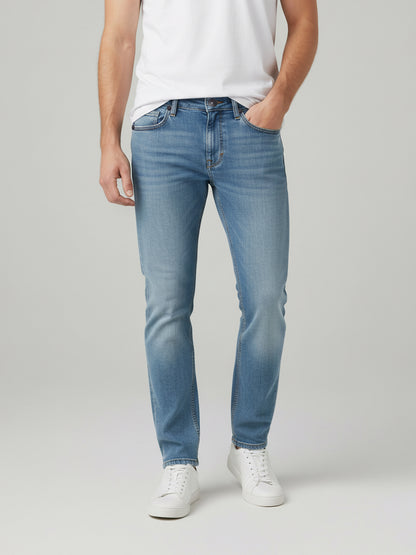 Celio* Men  Blue Solid straight-fit Cotton Jeans