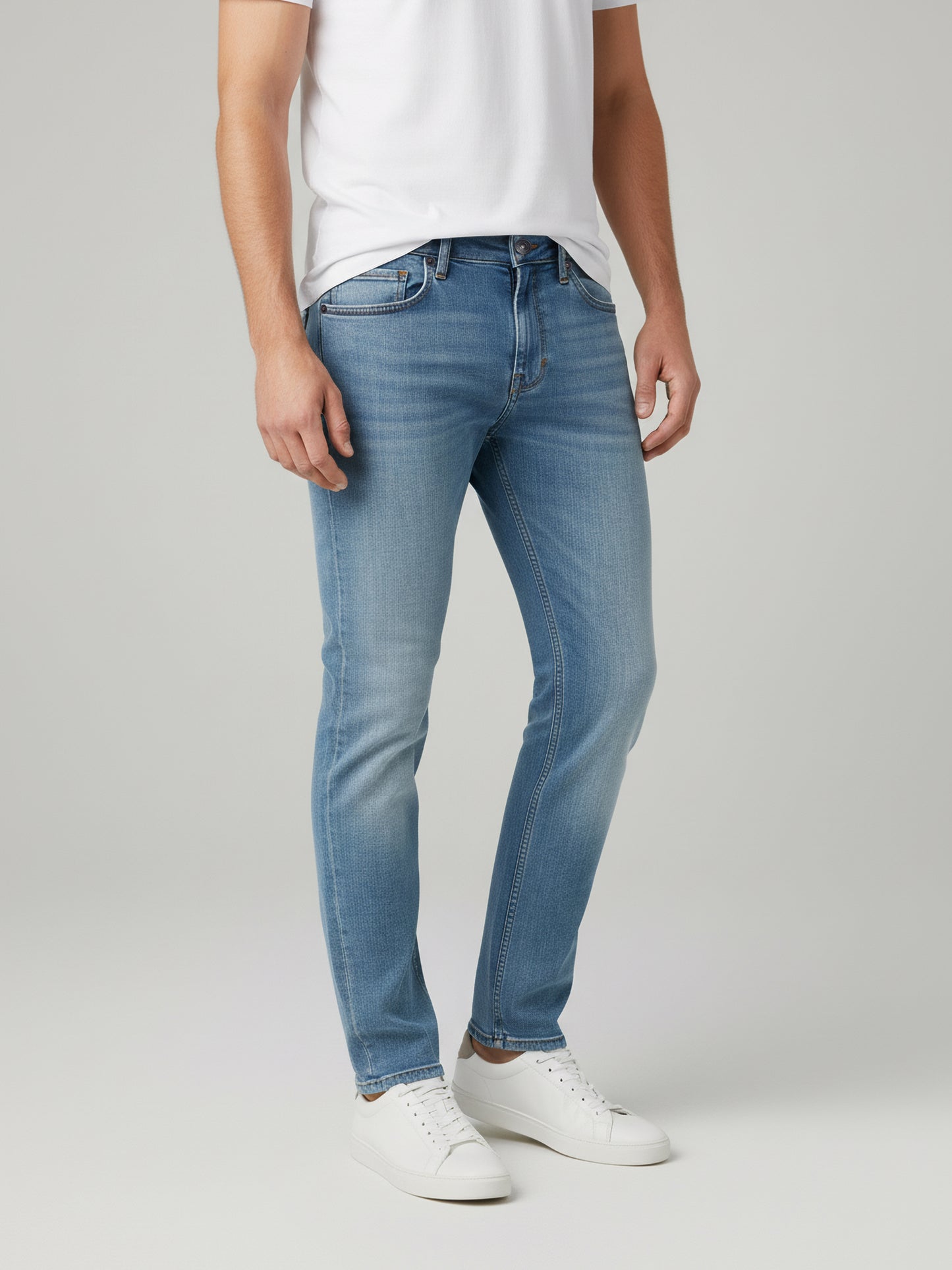 Celio* Men  Blue Solid straight-fit Cotton Jeans