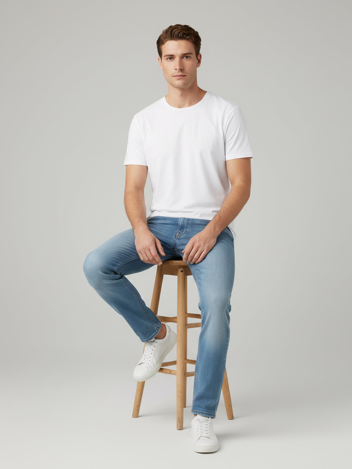 Celio* Men  Blue Solid straight-fit Cotton Jeans