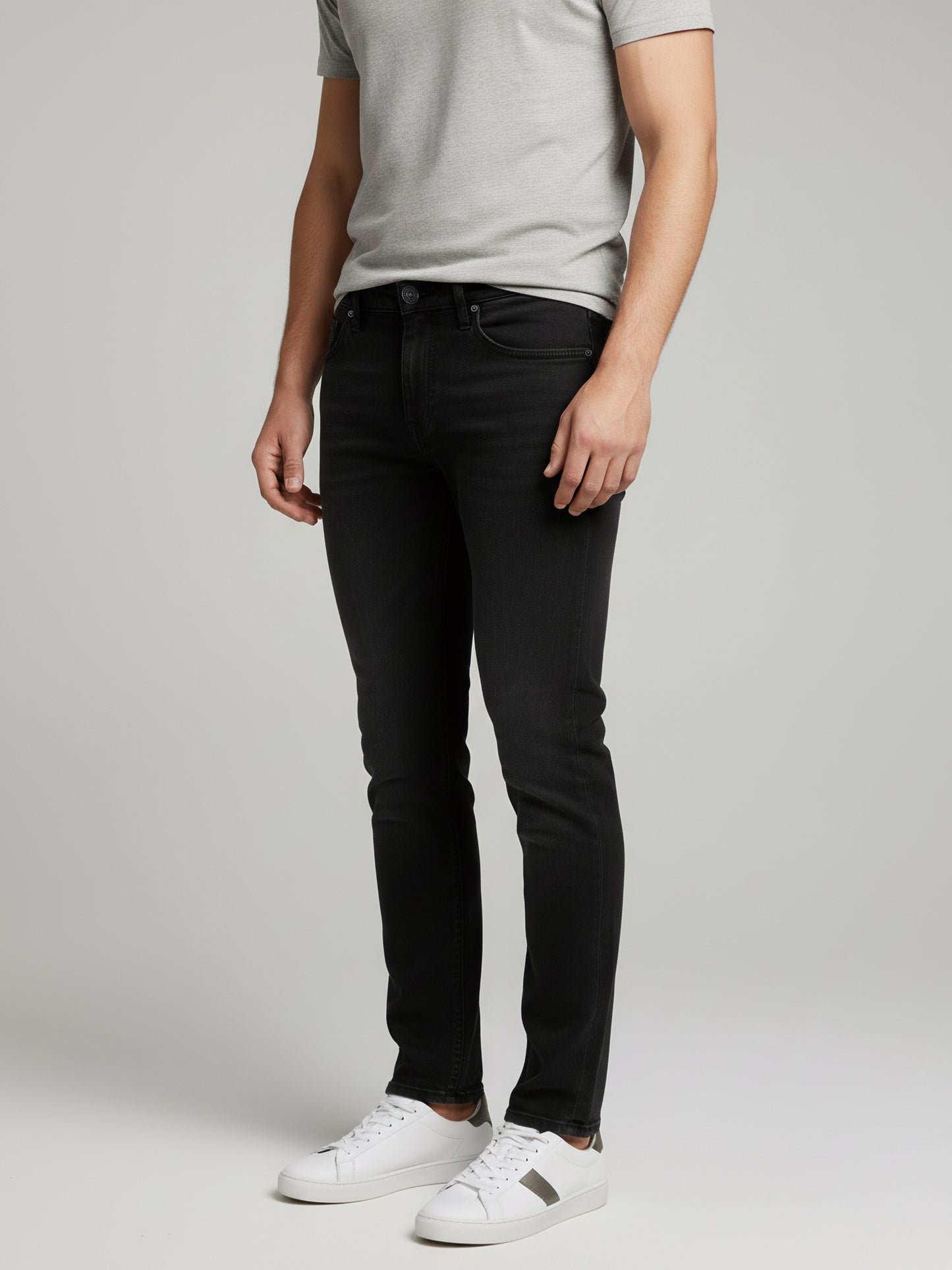 Celio* Men  Black Solid straight-fit Cotton Jeans
