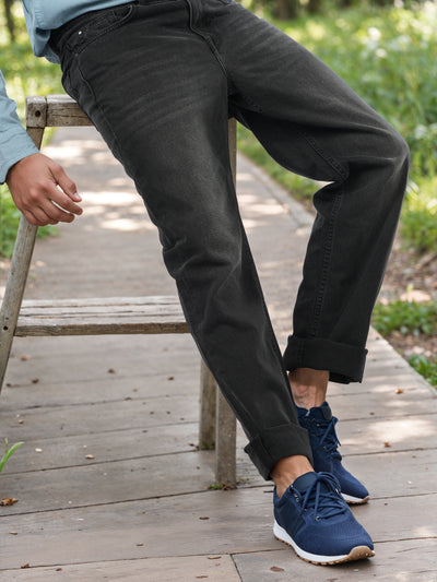 Celio* Cotton Loose Fit Black Jean