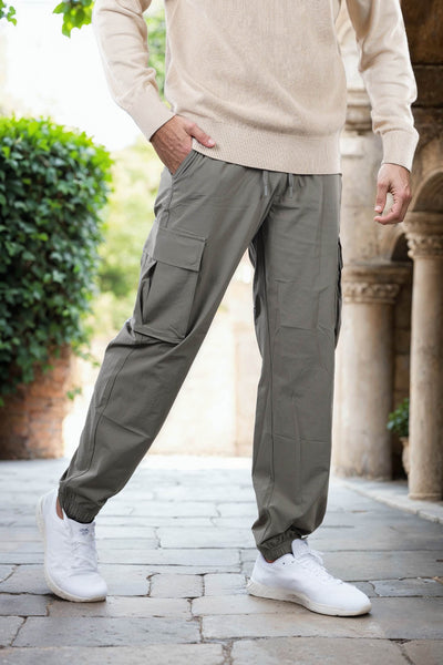 Celio Men Grey Solid Straight Fit Polyester Trousers