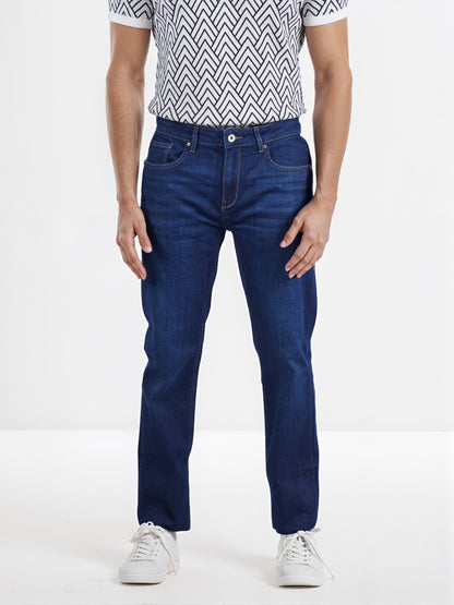 Celio* Men Blue Solid Straight Fit Cotton Innovation - Soft Touch Jean