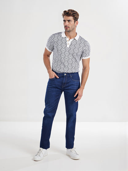 Celio* Men Blue Solid Straight Fit Cotton Innovation - Soft Touch Jean