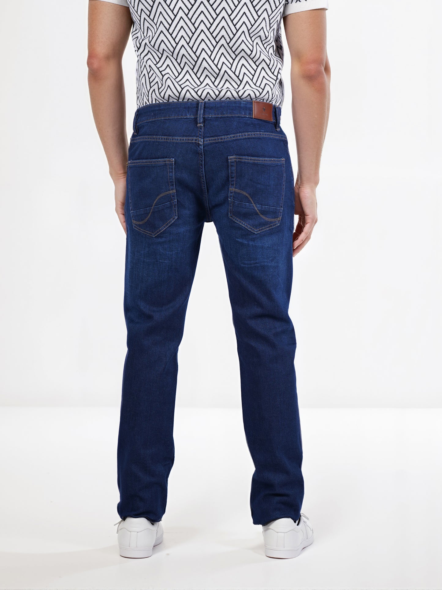 Celio* Men Blue Solid Straight Fit Cotton Innovation - Soft Touch Jean