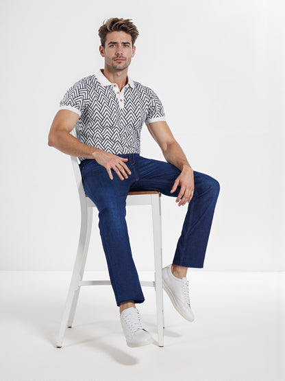 Celio* Men Blue Solid Straight Fit Cotton Innovation - Soft Touch Jean