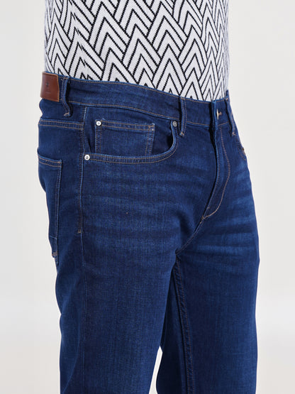 Celio* Men Blue Solid Straight Fit Cotton Innovation - Soft Touch Jean