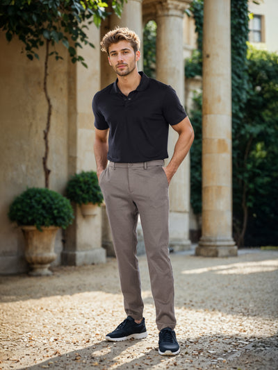 Celio* Poly-Blend Regular Fit Beige Trousers