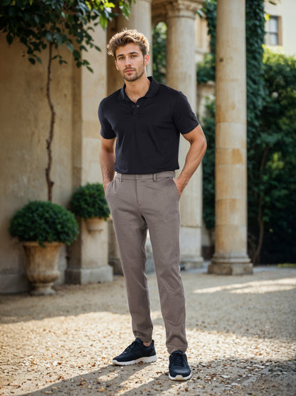 Celio* Poly-Blend Regular Fit Beige Trousers