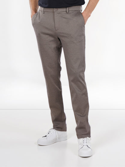Celio* Poly-Blend Regular Fit Beige Trousers