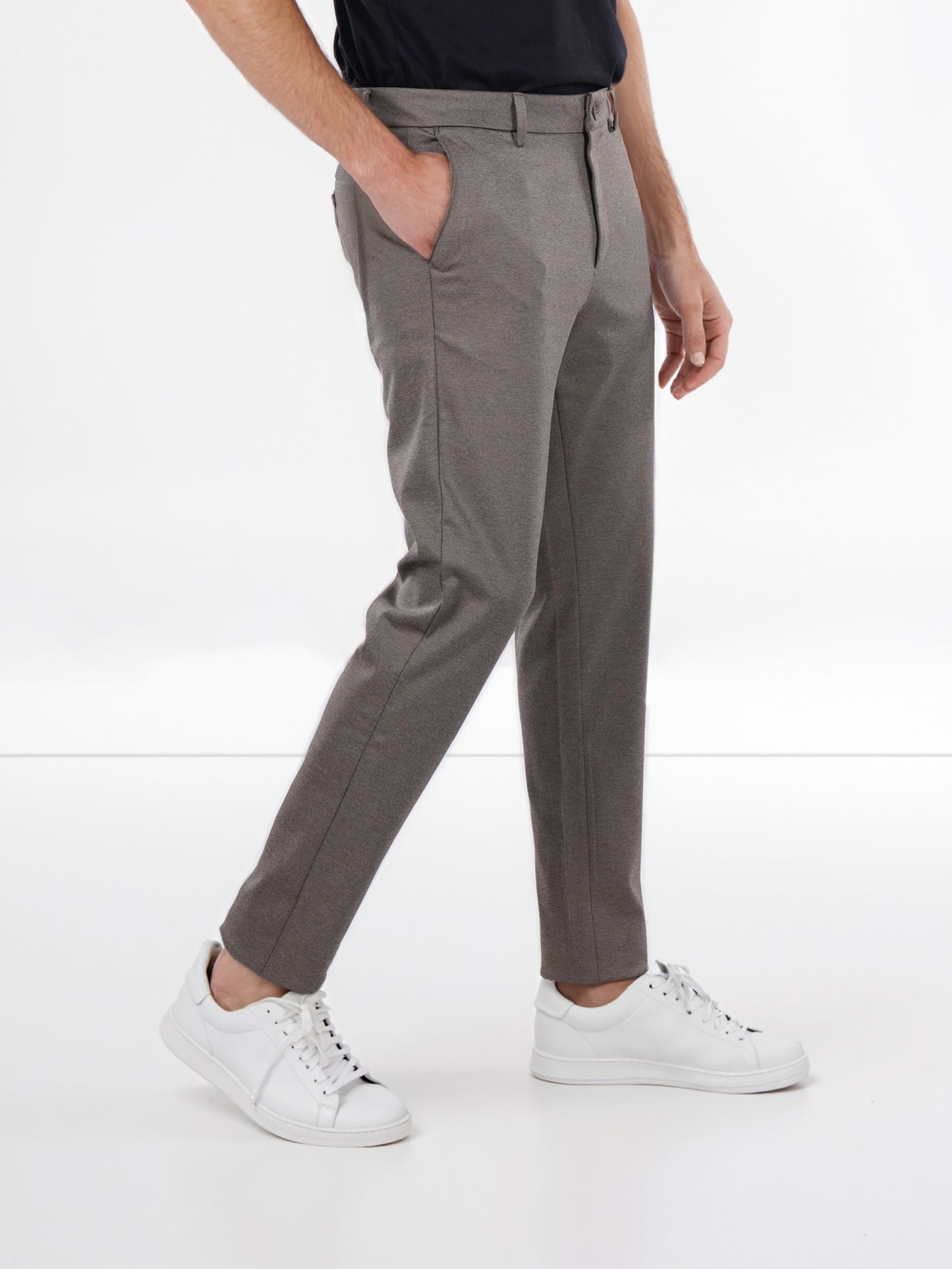 Celio* Poly-Blend Regular Fit Beige Trousers