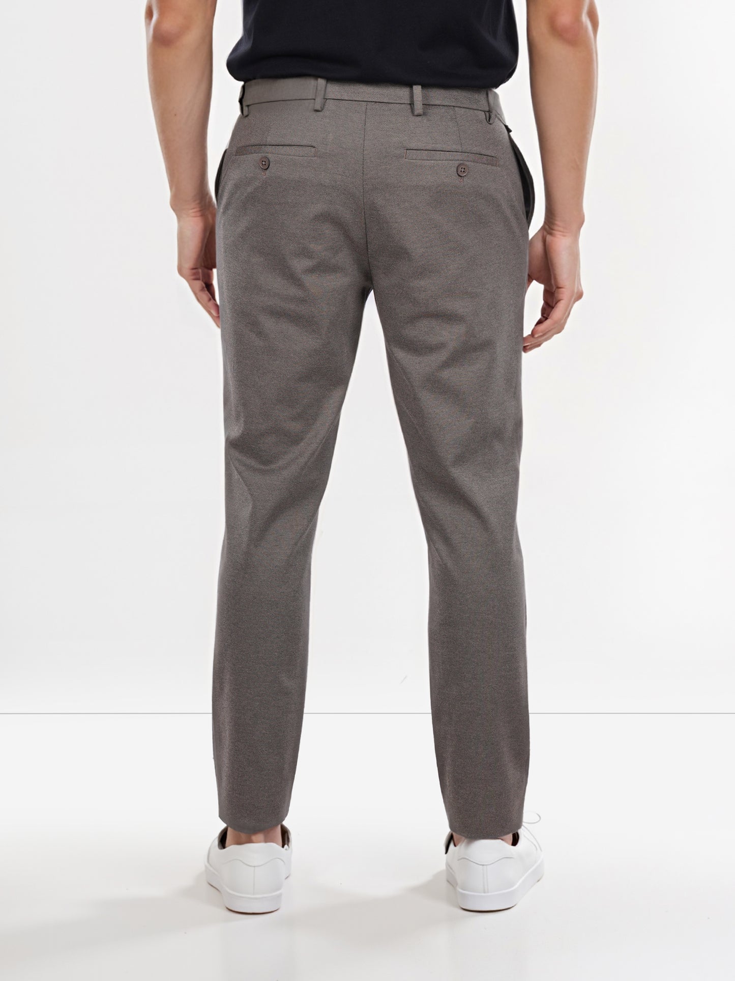 Celio* Poly-Blend Regular Fit Beige Trousers