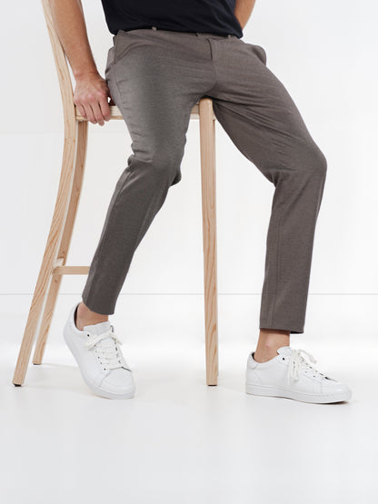 Celio* Poly-Blend Regular Fit Beige Trousers