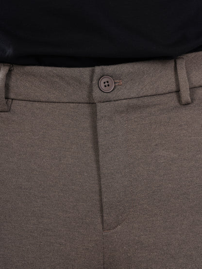 Celio* Poly-Blend Regular Fit Beige Trousers