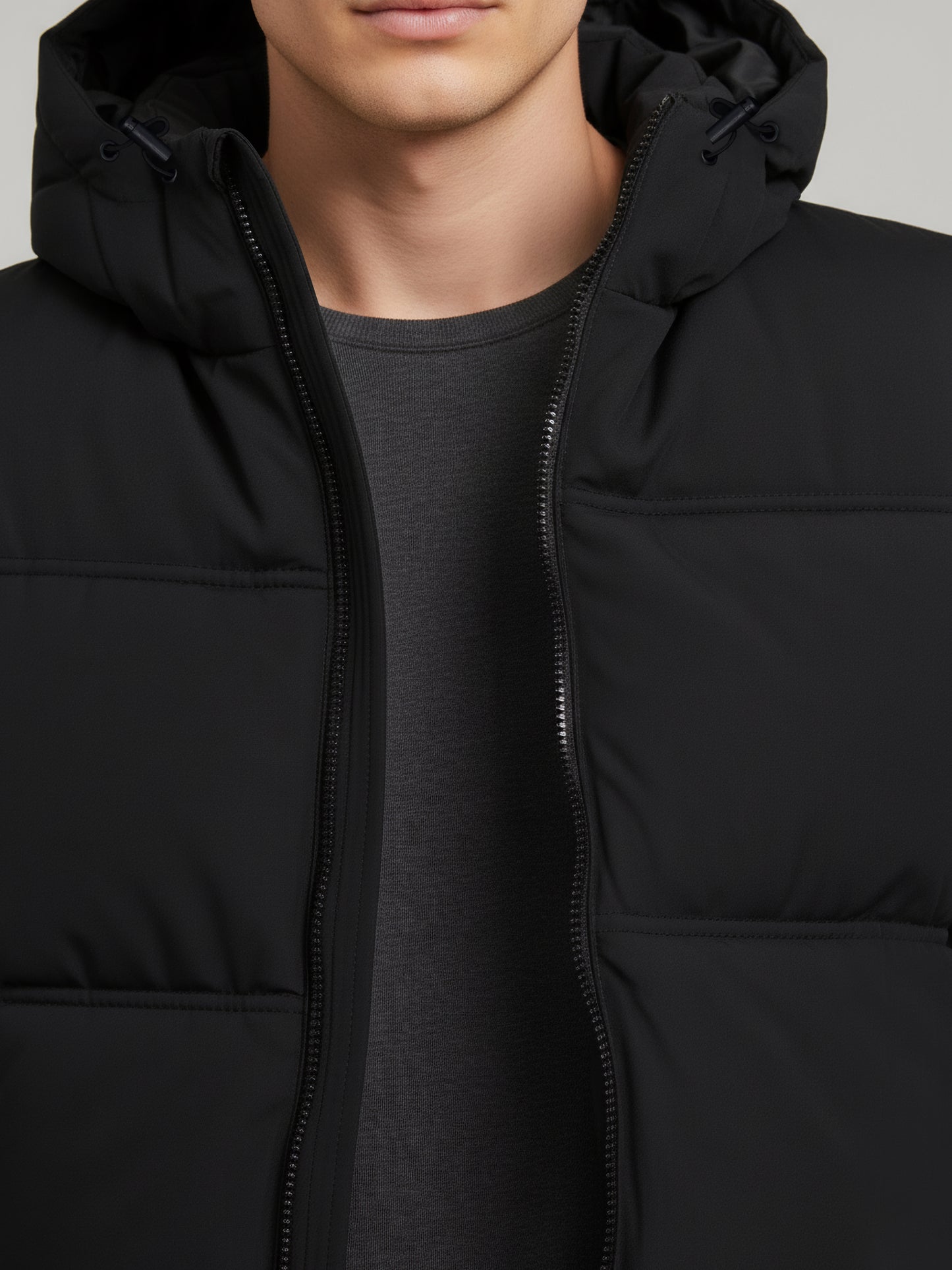 Celio* Men Black Solid Regular Fit Polyester Jackets