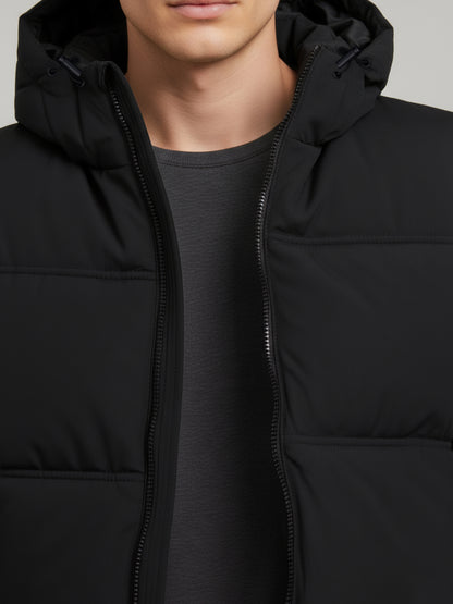 Celio* Men Black Solid Regular Fit Polyester Jackets