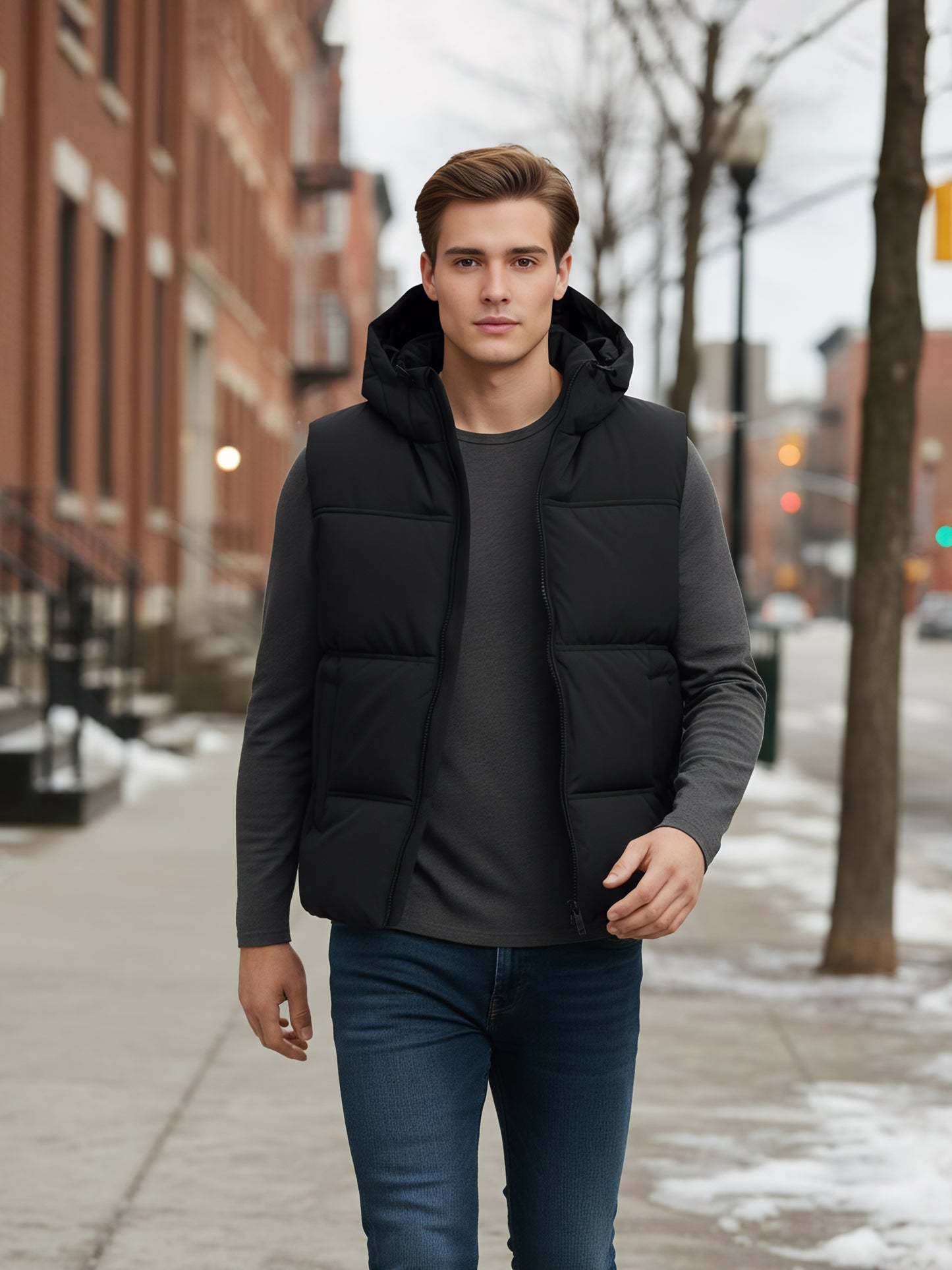 Celio* Men Black Solid Regular Fit Polyester Jackets