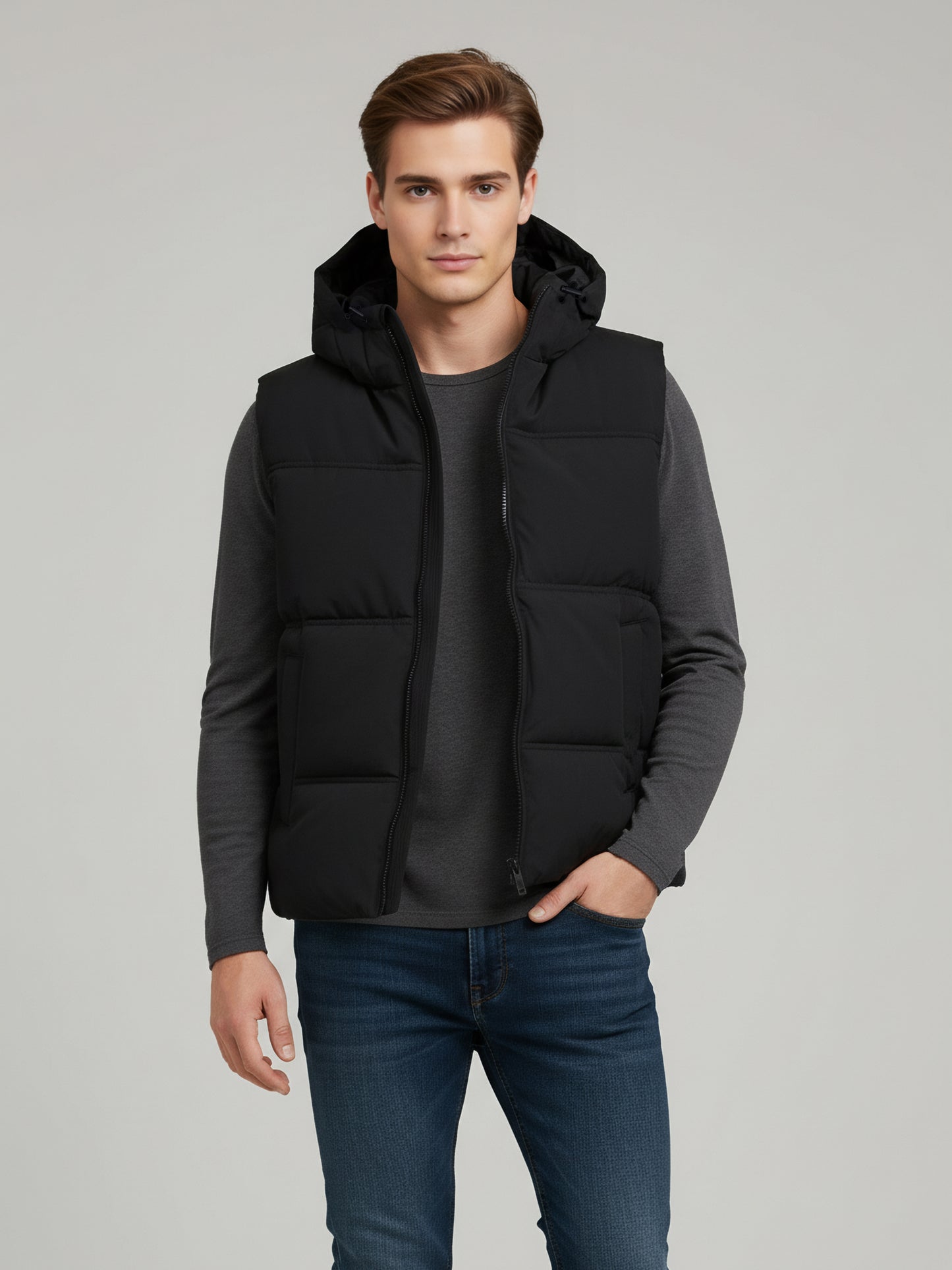 Celio* Men Black Solid Regular Fit Polyester Jackets