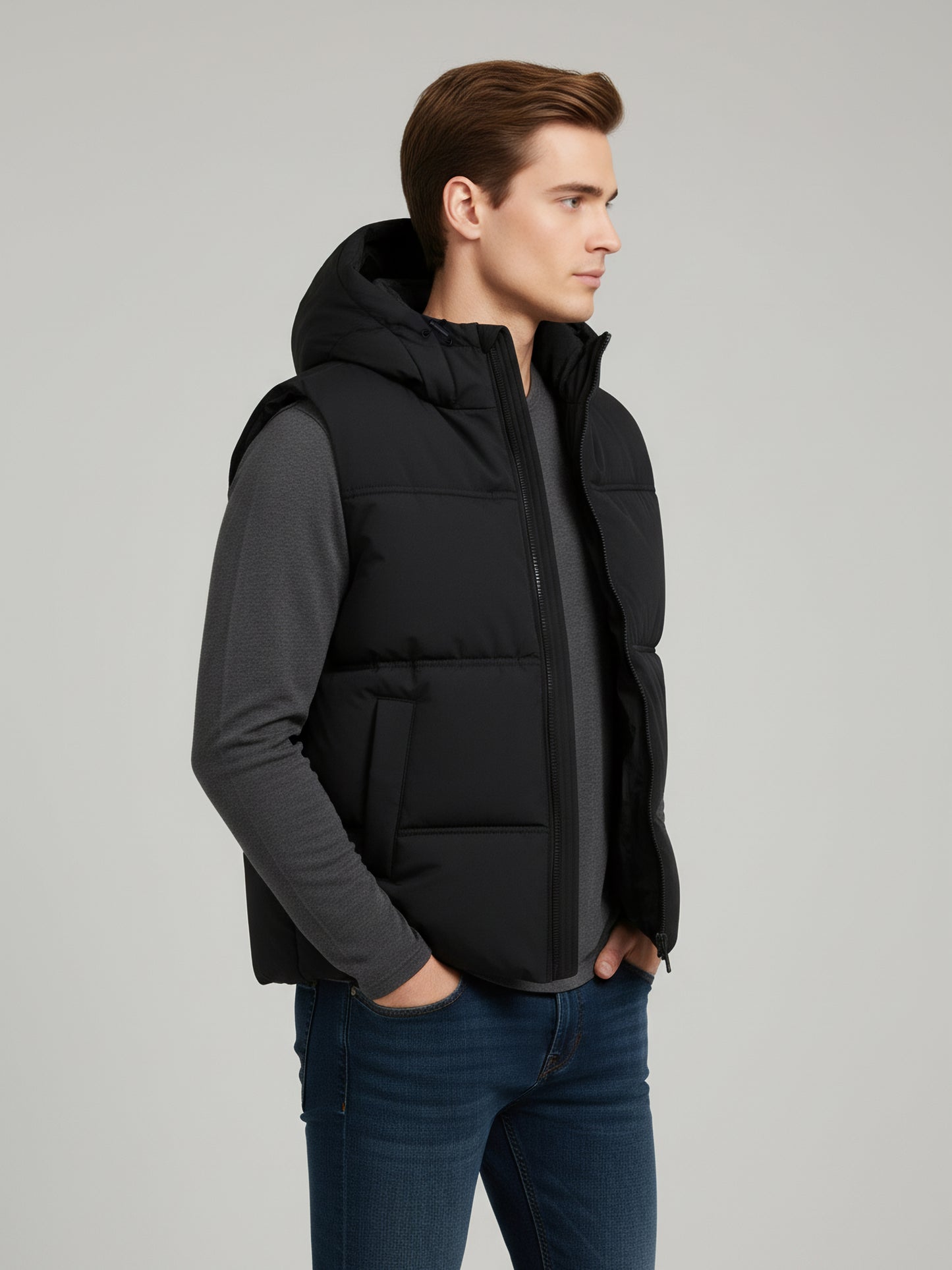 Celio* Men Black Solid Regular Fit Polyester Jackets