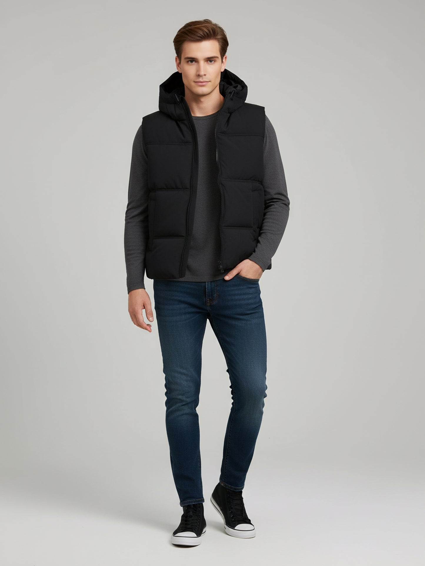 Celio* Men Black Solid Regular Fit Polyester Jackets