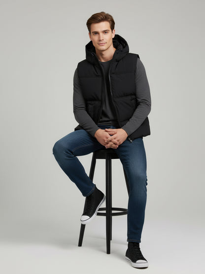 Celio* Men Black Solid Regular Fit Polyester Jackets