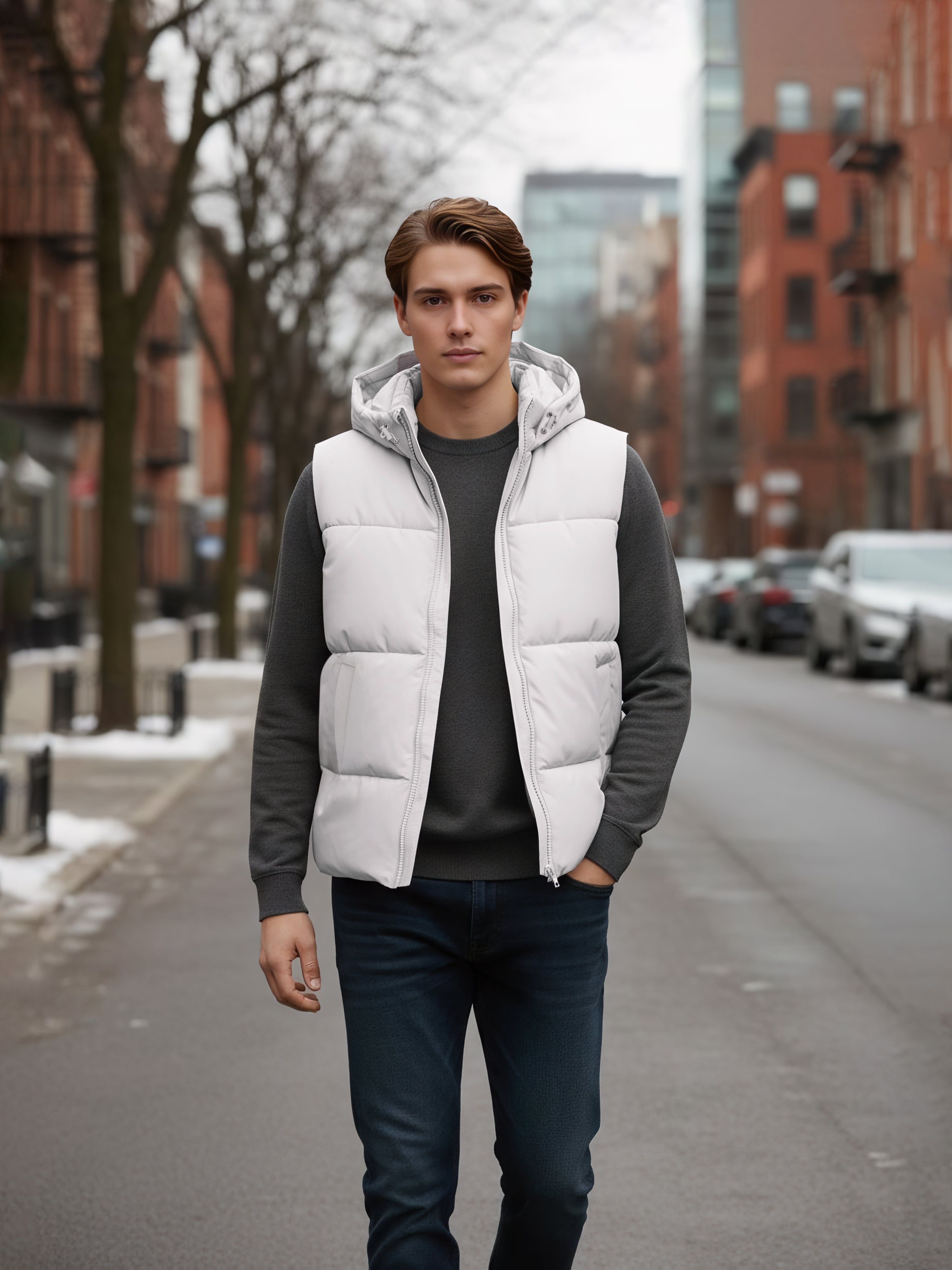 Celio Men Grey Solid Regular Fit Polyester Jackets