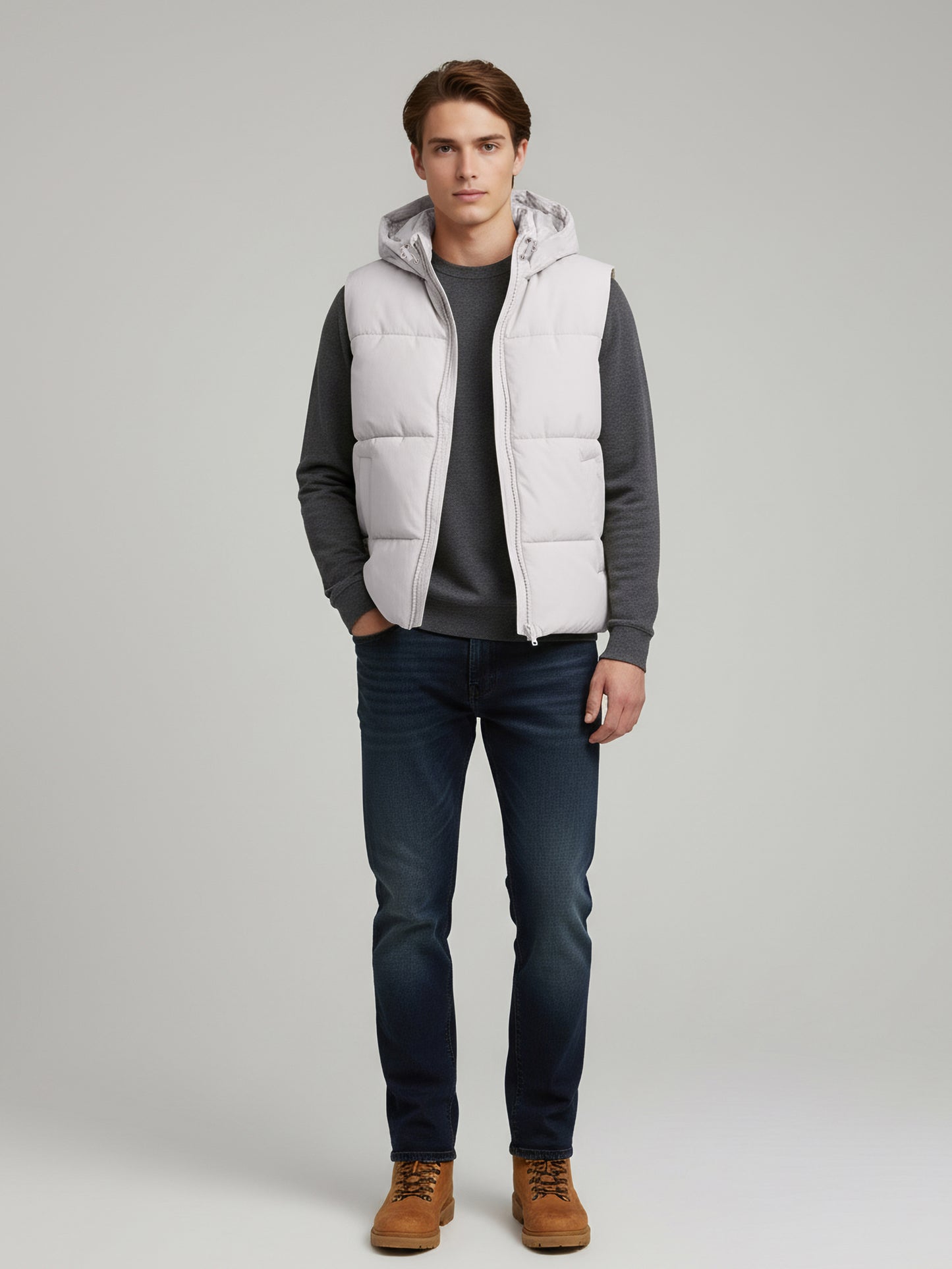 Celio* Men Grey Solid Regular Fit Polyester Jackets