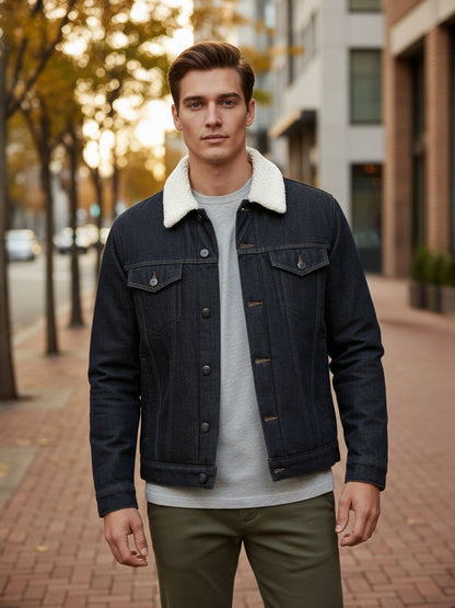 Celio Men Blue Solid Regular Fit Polyester Jackets