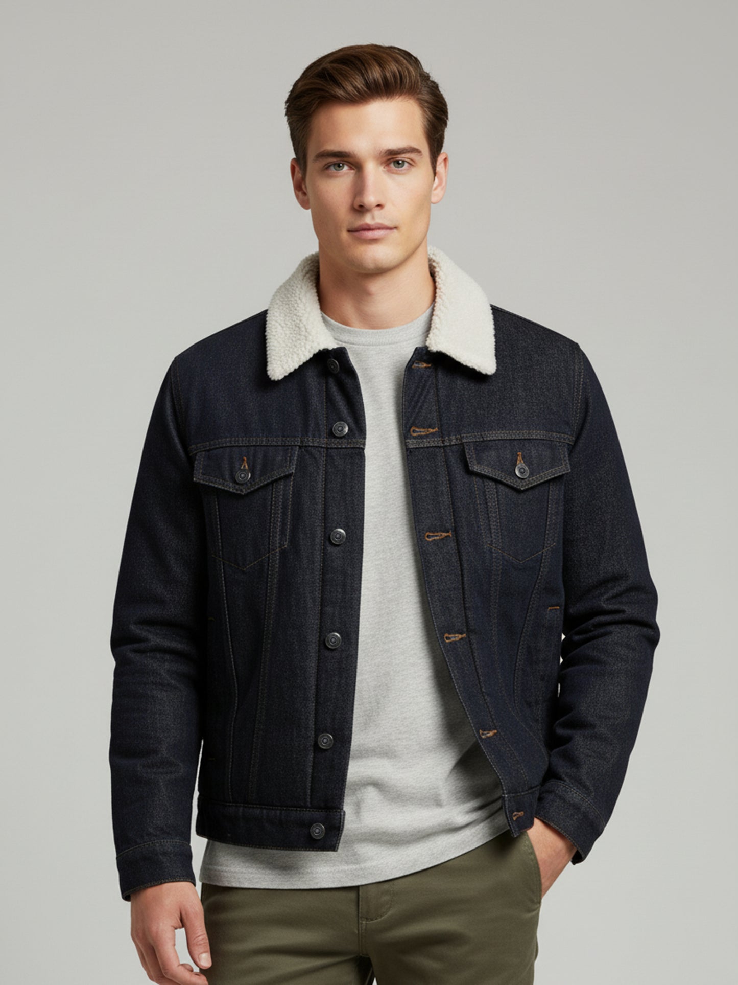 Celio Men Blue Solid Regular Fit Polyester Jackets