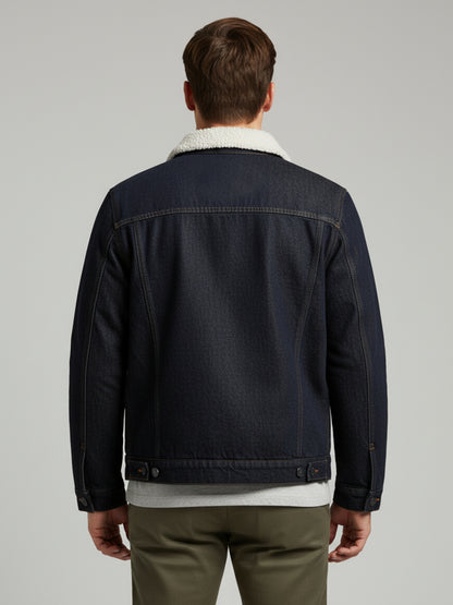 Celio Men Blue Solid Regular Fit Polyester Jackets