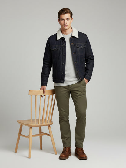 Celio Men Blue Solid Regular Fit Polyester Jackets