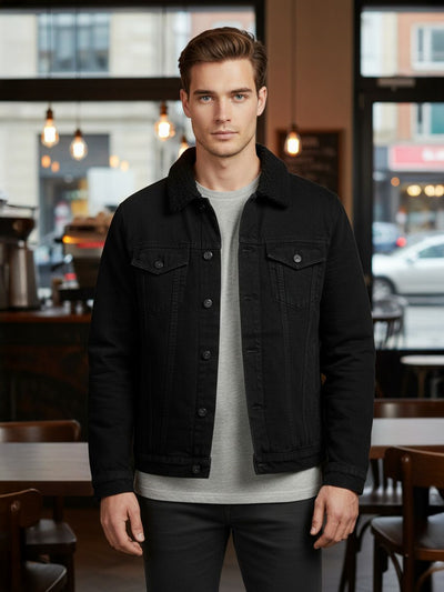 Celio* Men Black Solid Regular Fit Polyester Jackets