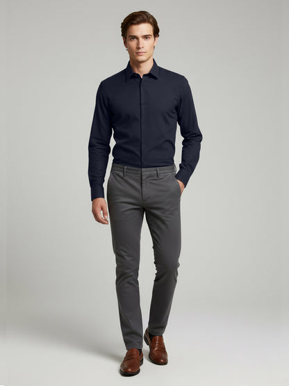 Celio* Men Blue Solid Regular Fit Cotton Shirts