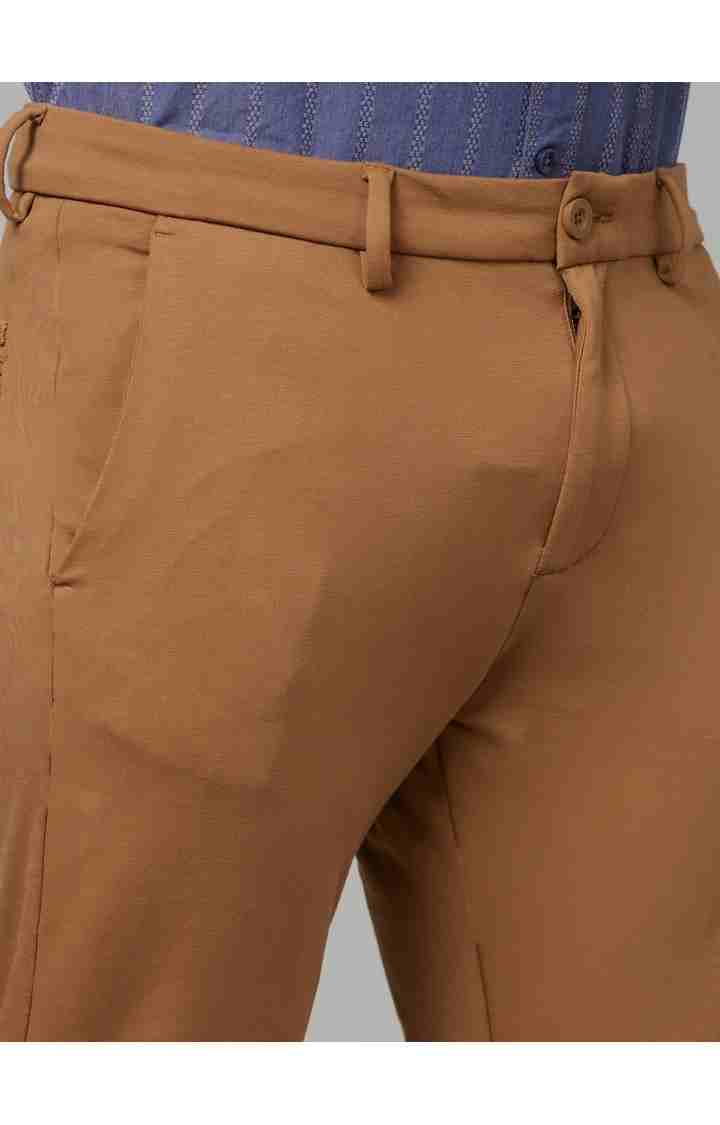 Beige Slim Fit Trousers