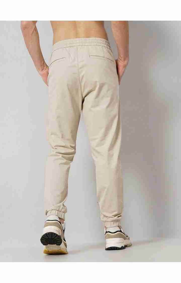 Beige Slim Fit Trousers