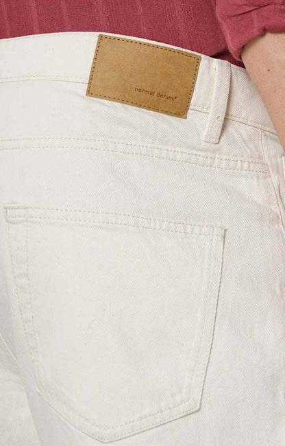 Cream Relaxed Fit Jeans