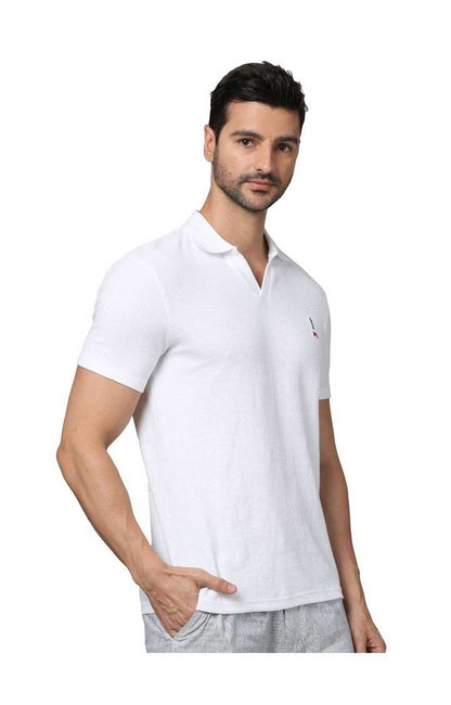 Celio* Solid Regular Fit Cotton White T-Shirt