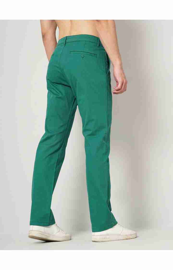 Green Straight Fit Trousers