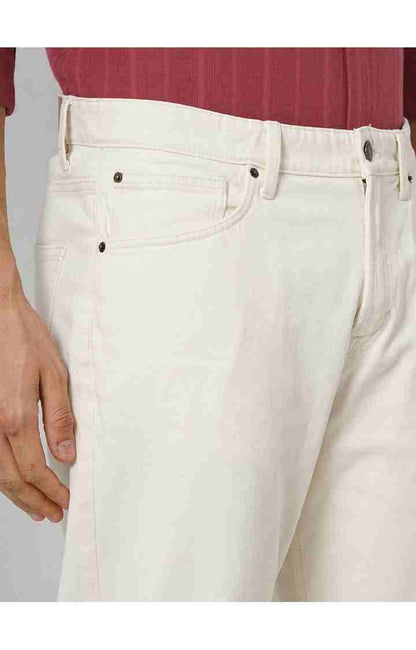 Cream Relaxed Fit Jeans